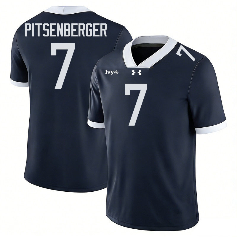 Yale Bulldogs #7 Josh Pitsenberger College Football Jerseys,Uniforms Stitched-Navy